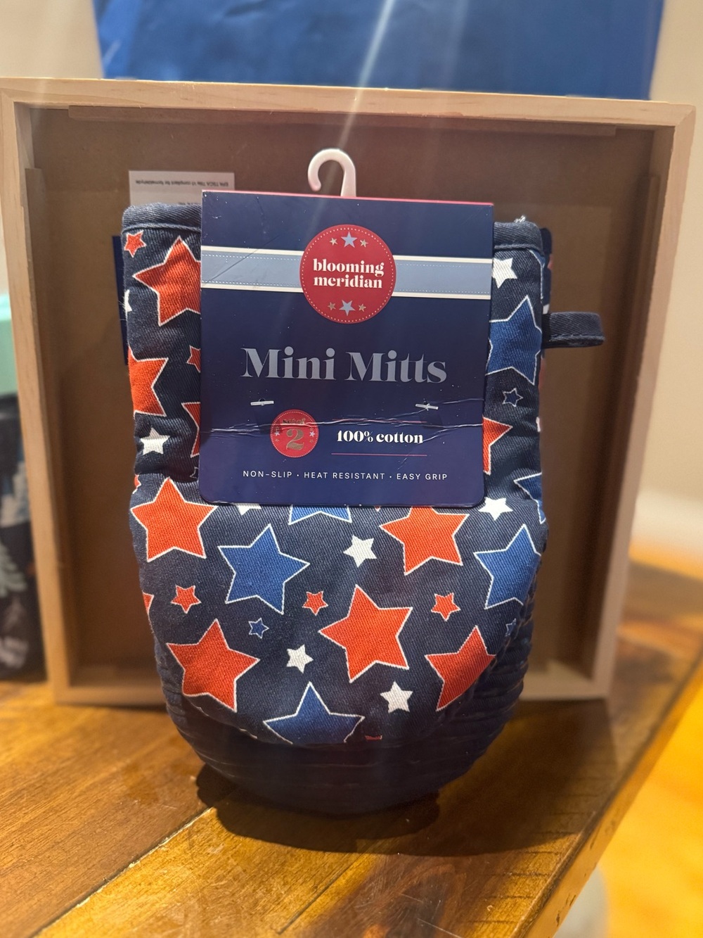 Mini Mitts - Navy with Red & White Stars